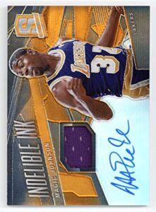 2013-14 panini spectra indelible ink jerseys orange 14/15#12 magic johnson auto