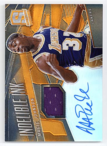 2013-14 Panini Spectra Indelible Ink Jerseys Orange 14/15#12 Magic Johnson Auto