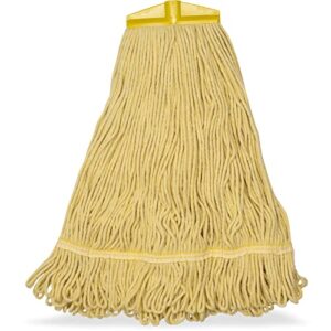 SPARTA Flo-Pac Mop Head Loop-Ended, Screw On with Acme Thread Cnct for Organized Cleaning, Yellow, (Pack of 12)