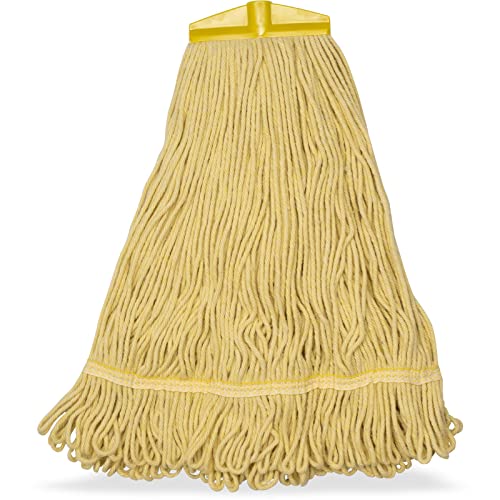 SPARTA Flo-Pac Mop Head Loop-Ended, Screw On with Acme Thread Cnct for Organized Cleaning, Yellow, (Pack of 12)