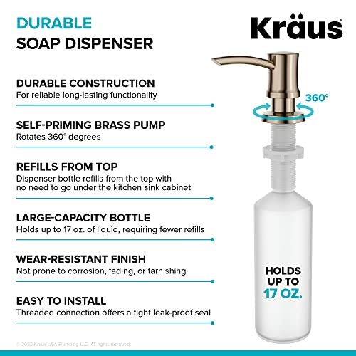 KRAUS Kitchen Soap and Lotion Dispenser in Spot Free Antique Champagne Bronze, KSD-54SFACB
