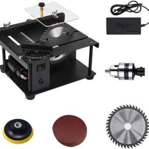 Mini Table Saw Multifunctional Small Table Saw | Cutting | Sanding | Engraving | Drilling | All-in-One Machine, Precision Craftsman Table Saw,7 Levels of Speed,0-90° Angle Adjustment