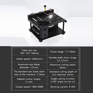 Mini Table Saw Multifunctional Small Table Saw | Cutting | Sanding | Engraving | Drilling | All-in-One Machine, Precision Craftsman Table Saw,7 Levels of Speed,0-90° Angle Adjustment