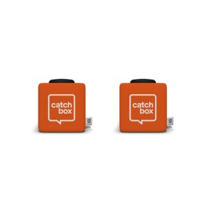 catchbox plus throwable microphone system with 2 microphones, orange (2-sides new catchbox logo)