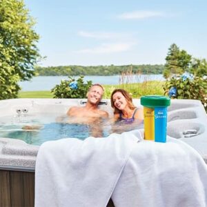 FROG Serene Floating Complete Sanitizing System + 2 FROG Maintain Non-Chlorine Shock Treatments for Hot Tubs, Quick and Easy Self-Regulating Hot Tub Sanitizer with Bromine and FROG Sanitizing Minerals