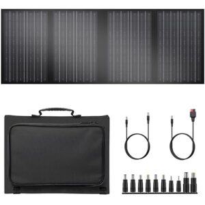 60w foldable solar panel with 18v dc outlet, for solar generator, portable solar panel for outdoor camping, rv travel, power station