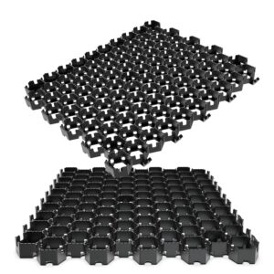 vodaland permeable pavers - hexpave grass & gravel permeable paver system - 100% recycled ppe plastic pavers, handles 27,000 lbs, 1" depth, 65 s.f / 22 units