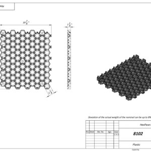 Vodaland Permeable Pavers - HexPave Grass & Gravel Permeable Paver System - 100% Recycled PPE Plastic Pavers, Handles 27,000 lbs, 1" Depth, 65 s.f / 22 Units