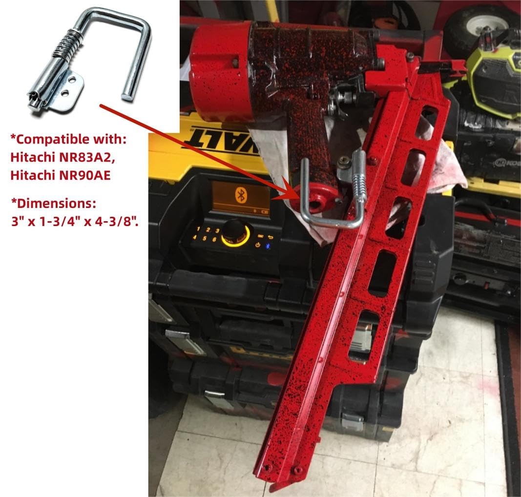 M745h1 Spring Loaded Rafter Hook/Retractable Nail Gun Hanger compatible with for Hitachi NR83A2 NR90AE
