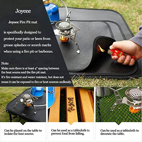 Joyeee Under Deck Grill Floor Mat, Small Square Fire Pit Mats for Griddle Cooking, Outdoor Propane Burners and Portable Charcoal Grills, Heat Resistant 1000 Degrees Fahrenheit, 13.4"x13.8" #17