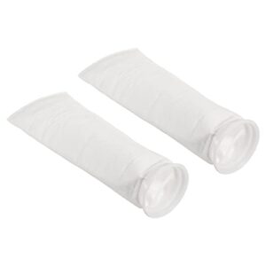 patikil 4 inch ring filter socks 1 micron, 2 pack mesh bags pool skimmer basket, white