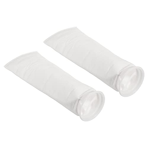 PATIKIL 4 Inch Ring Filter Socks 1 Micron, 2 Pack Mesh Bags Pool Skimmer Basket, White