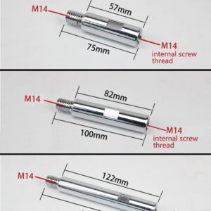 3 Pcs M14 Extension Rod Shaft Polishing Tool for M14 Thread Water Grinder Polishing Machine 125 Angle Grinder Car Polishing 75mm100mm 140mm Set