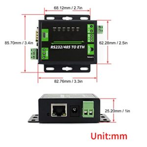 GUPE Industrial RS232485 to ETH, RS232RS485 to Ethernet Converter MDIMDIX Ethernet Interface 32bit ARM Processor Low Power for Computer Accessories