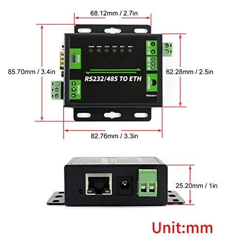 GUPE Industrial RS232485 to ETH, RS232RS485 to Ethernet Converter MDIMDIX Ethernet Interface 32bit ARM Processor Low Power for Computer Accessories