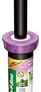 Rain Bird 1804NPPRS Pressure Regulating (PRS) Professional Non-Potable Water Pop-Up Sprinkler, Adjustable 0° to 360° Pattern, 8' - 15' Spray Distance, 4" Pop-up Height, Purple Cap