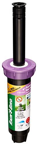 Rain Bird 1804NPPRS Pressure Regulating (PRS) Professional Non-Potable Water Pop-Up Sprinkler, Adjustable 0° to 360° Pattern, 8' - 15' Spray Distance, 4" Pop-up Height, Purple Cap