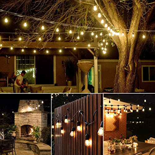 LONIUTO 200FT Outdoor String Lights Waterproof & Shatterproof Outside Hanging Patio String Light Vintage Ambience Romantic Decor for Cafe Coffee Bar Bistro Balcony