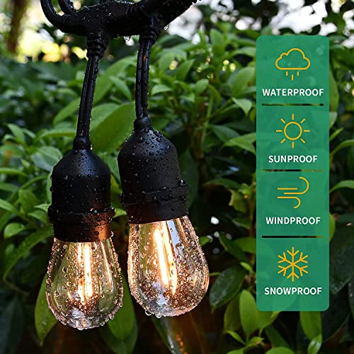 LONIUTO 200FT Outdoor String Lights Waterproof & Shatterproof Outside Hanging Patio String Light Vintage Ambience Romantic Decor for Cafe Coffee Bar Bistro Balcony