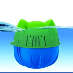 Flippin’ FROG Complete Floating Sanitizing System + 4 Flippin’ FROG Replacement Cartridges for Pools up to 10,000 gallons, Quick and Easy All-in-One Pool Sanitizer