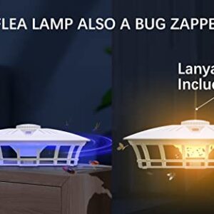 Flea Trap for Inside Your Home(2 Packs), Natural Flea Killer w/Warm & Purple LED Light, Flea Fighting Tool Kit for Flea Infestation