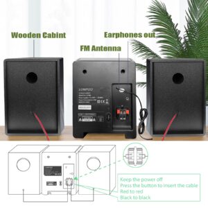 Home CD Stereo Shelf System - 30W Compact Micro Stereo System with CD Player, Bluetooth, FM Radio, Aux-in, USB Playback, 2-Way Music Crisp-Sound, DSP-Tech, Remote Control