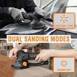 MAXXT Electric 5mm Random Orbital Sander 500W 4.5A Multi-function Variable Speed Electric Corded Orbital Sanders Machine with 10 Sanding Paper for Woodworking (R7304-120)