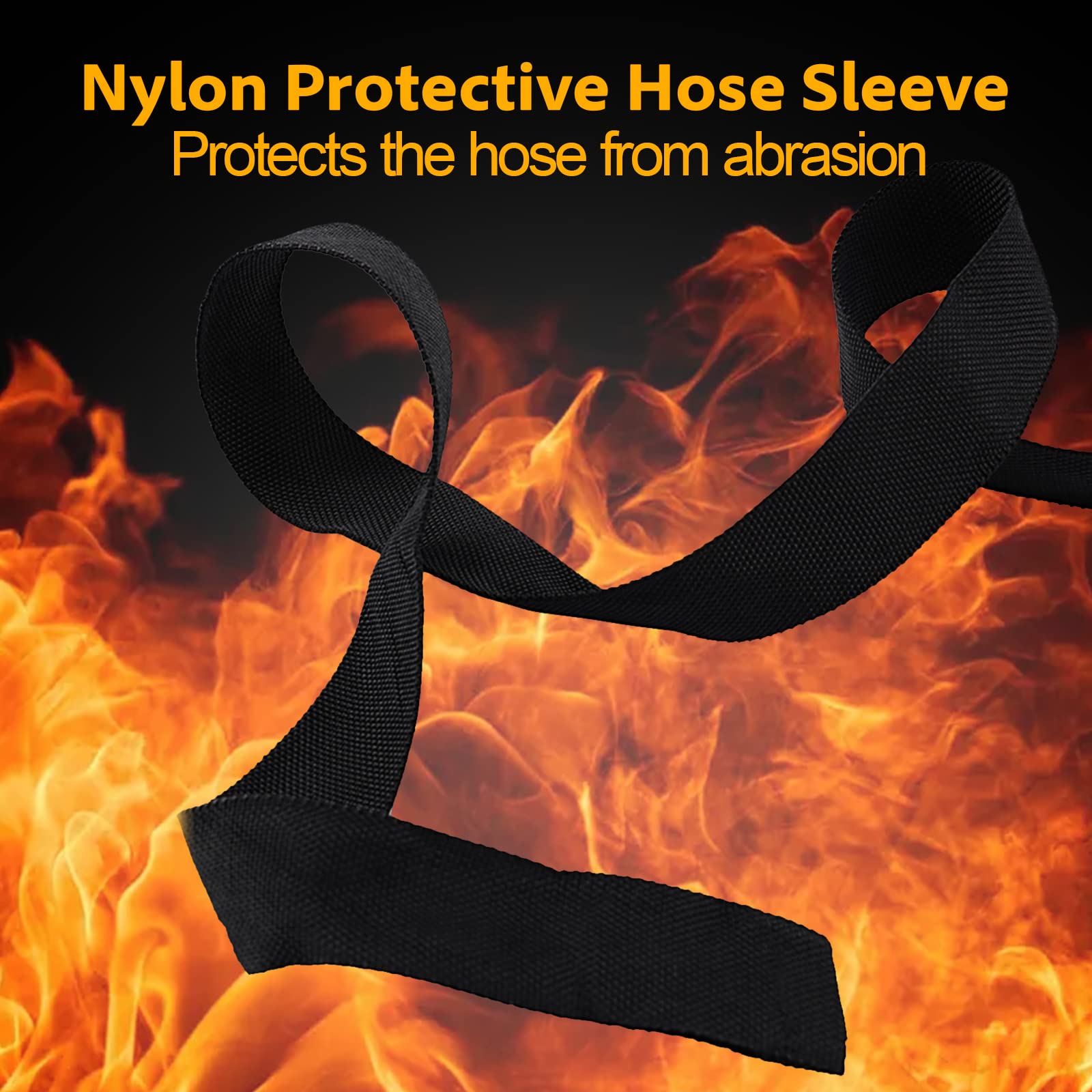 Nylon Protective Hose Sleeve Sheath Cable Cover Welding Tig Torch Hydraulic Hose, 1" ID, 25 Feet Length, Black