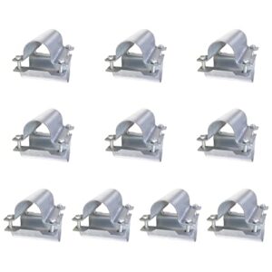 dsbgkji 20 pcs/10 pairs greenhouse cross grid pipe connector clamps purlin bracket fit 1-3/8 inch od tube, galvanized steel pipe fitting clip w/ bolts nuts for farm, rail fence