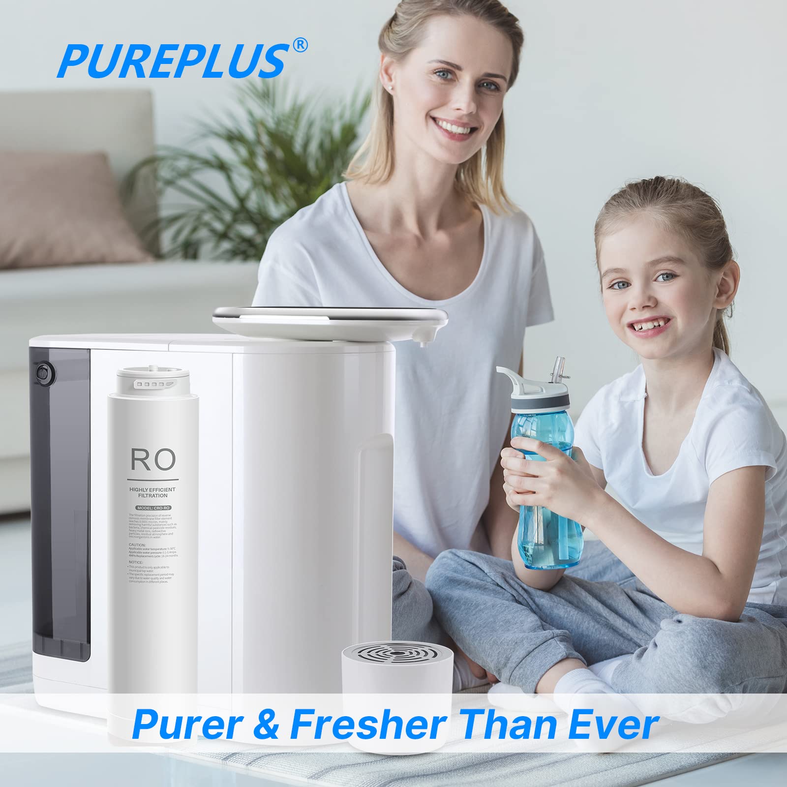 PUREPLUS CRO-RO Filter, Replacement for ER-T100-C Countertop Reverse Osmosis System, 2nd Stage, Reduces Heavy Metals such as Lead, Mercury, Cadmium, Arsenic, 1PACK