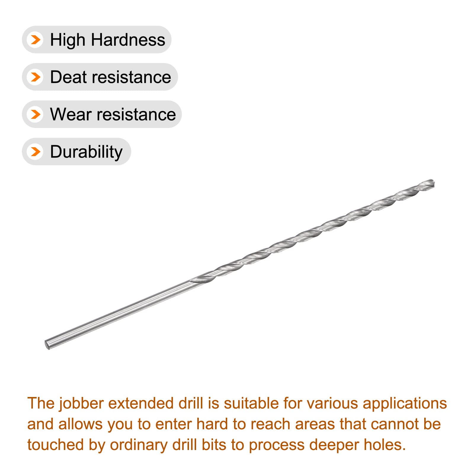 uxcell 7mm Twist Drill Bits, High-Speed Steel Straight Shank Extra Long Drill Bit 300mm Length for Wood Plastic Aluminum