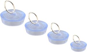 umbworld bath tub drain stoppers, 4 pcs sink bathtub plug drain plug transparent strainer kitchen bathroom laundry bar water seal with hanging ring for shower pool plugs and caps (clear 4pcs)