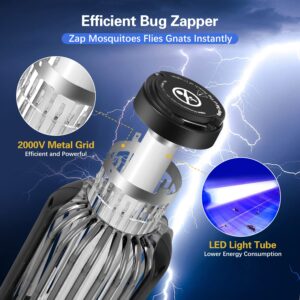 Bug Zapper 2000V High Powered UV Light Electric Mosquito Zapper Waterproof Mosquito Killer Lamp Light-Emitting Flying Insect Control Lamp for Home, Patio, Backyard, Camping