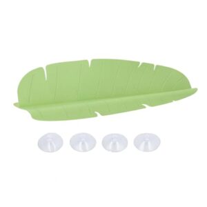 silicone sink splash guard, faucet mat for kitchen sink leaf shaped sink water splash guard with suction cup base for kitchen bathroom sink(green)
