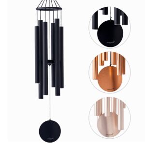 Vanquer Wind Chimes for Outside Deep Tone - 38'' Wind Chimes Outdoor Clearance, Memorial Wind Chimes, Sympathy Gift, Garden Patio, Home Décor Black