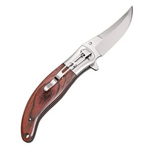 Casvno Pocket Knife stainless steel blade +wood handle for Hunting, Camping, Fishing, Hiking, Outdoor Activities Home Improvement