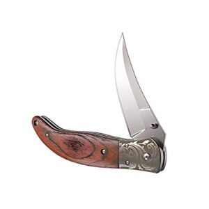 Casvno Pocket Knife stainless steel blade +wood handle for Hunting, Camping, Fishing, Hiking, Outdoor Activities Home Improvement