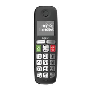 gigaset e295h - additional handset for cordless big button phone - made in germany - big 2" display high contrast - extra large keys, easy usability - caller-block - 100 contacts phonebook, black