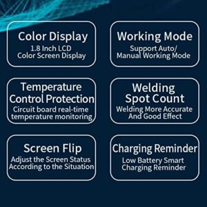 Mini DIY Battery Spot Welder, 1.8in LCD Color Screen Charging Reminder Spot Welding Machine Rechargeable for Circuit Repair(#1)