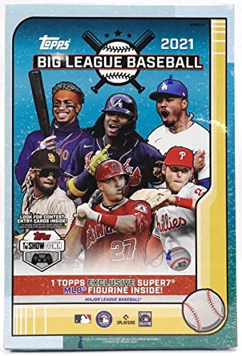 2021 Topps Big League Baseball Collector Box (5 Packs/10 Cards, 1 MLB Figurine)