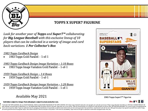 2021 Topps Big League Baseball Collector Box (5 Packs/10 Cards, 1 MLB Figurine)