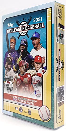 2021 Topps Big League Baseball Collector Box (5 Packs/10 Cards, 1 MLB Figurine)