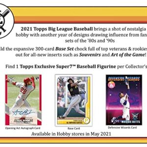 2021 Topps Big League Baseball Collector Box (5 Packs/10 Cards, 1 MLB Figurine)