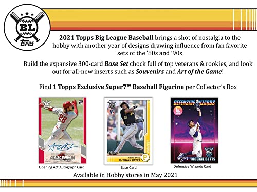 2021 Topps Big League Baseball Collector Box (5 Packs/10 Cards, 1 MLB Figurine)