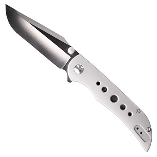 CRKT Oxcart EDC Folding Pocket Knife: Assisted Open Everyday Carry, Plain Edge, Frame Lock, Stainless Steel Handle 6135