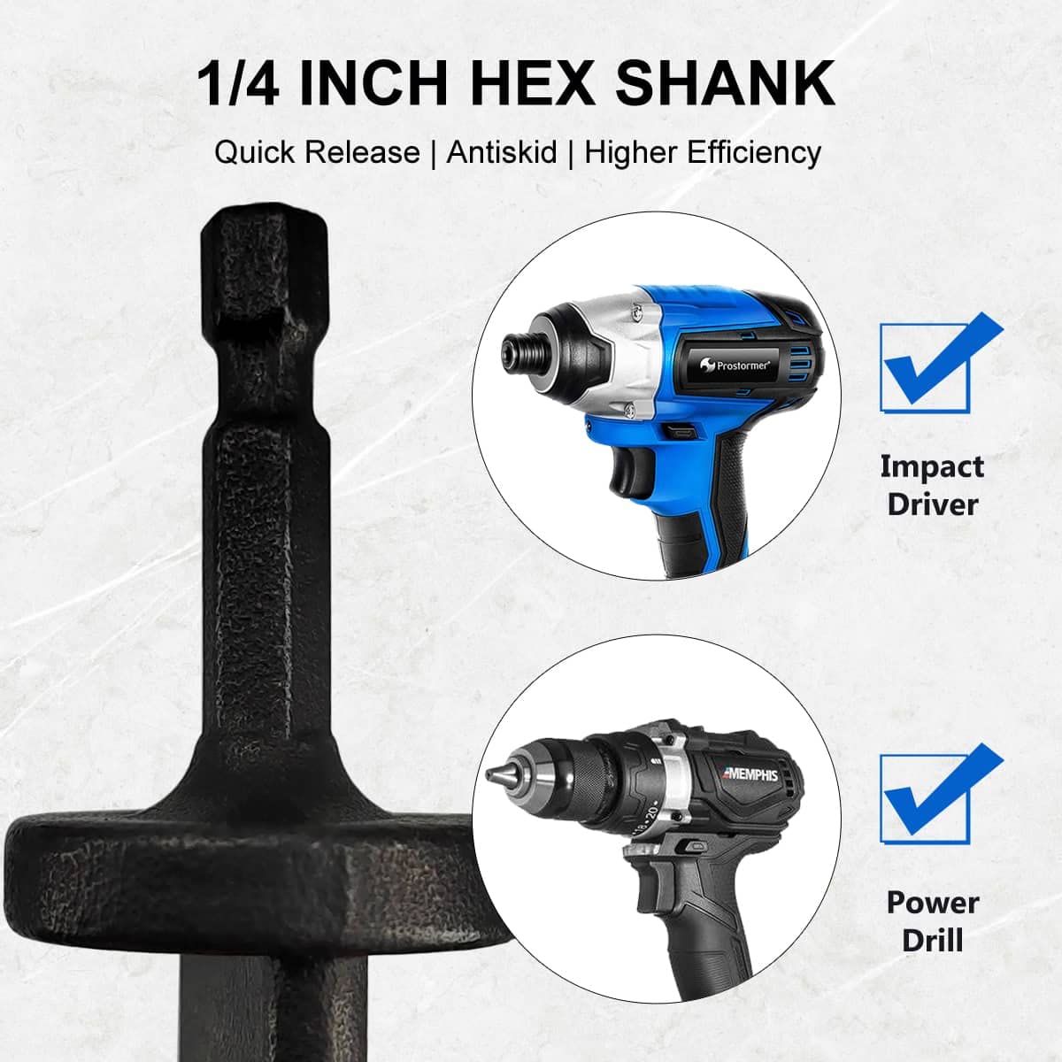 Hymnorq HVAC Tube Swaging Tool 6PC Drill Bit Set, Copper Pipe Expander Bit for Air Conditioner Repairing, Include 7/8 3/4 5/8 1/2 3/8 and 1/4, Hex Shank for Impact Drill and Power Drill