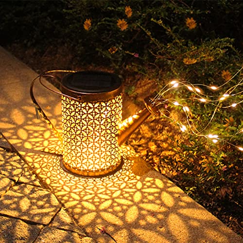 Solar Watering Can Lights, Bigger Garden Lights, Solar Lights Outdoor Waterproof Garden Decor Lights for outside, Metal Hanging Solar Landscape Light Decorative, Yard Decor Decoration Patio Gifts