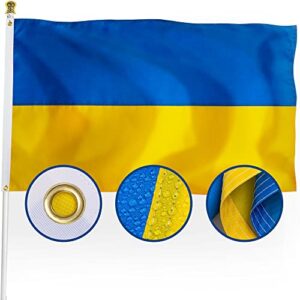 xifan premium nylon ukraine ukrainian flag 3x5 outdoor, double sided heavy duty 210d nylon ukrainian national country flags, strongest longest lasting with sewn stripes/4 stitch hemming/brass grommets