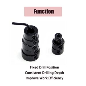 Cheerock Drill Bit Depth Stop Collar Set 7Pcs&8Pcs Adjustable Stop Ring for Precise Punching Measurement Depth Fixed