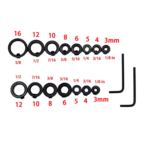 Cheerock Drill Bit Depth Stop Collar Set 7Pcs&8Pcs Adjustable Stop Ring for Precise Punching Measurement Depth Fixed